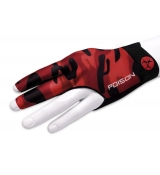 Rukavica na biliard Poison Camo 3-Finger Black-Red S/M