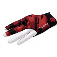 Rukavica na biliard Poison Camo 3-Finger Black-Red S/M